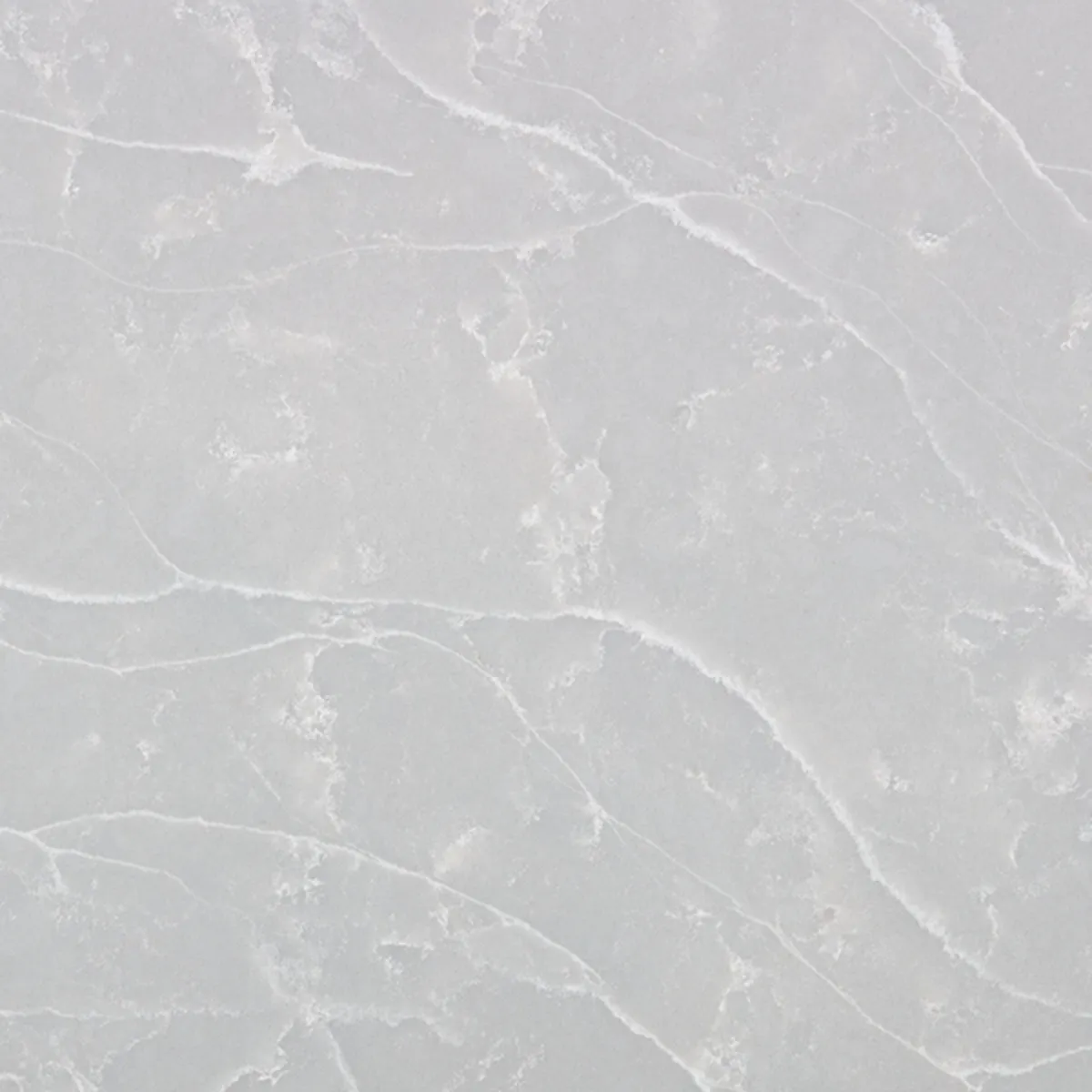 Closeup image of Viatera Bianco Glace Grey Quartz countertop slab