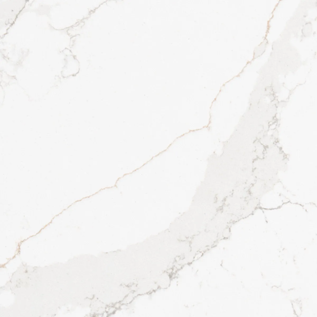Closeup image of Viatera Calacatta Suprema White Quartz countertop slab