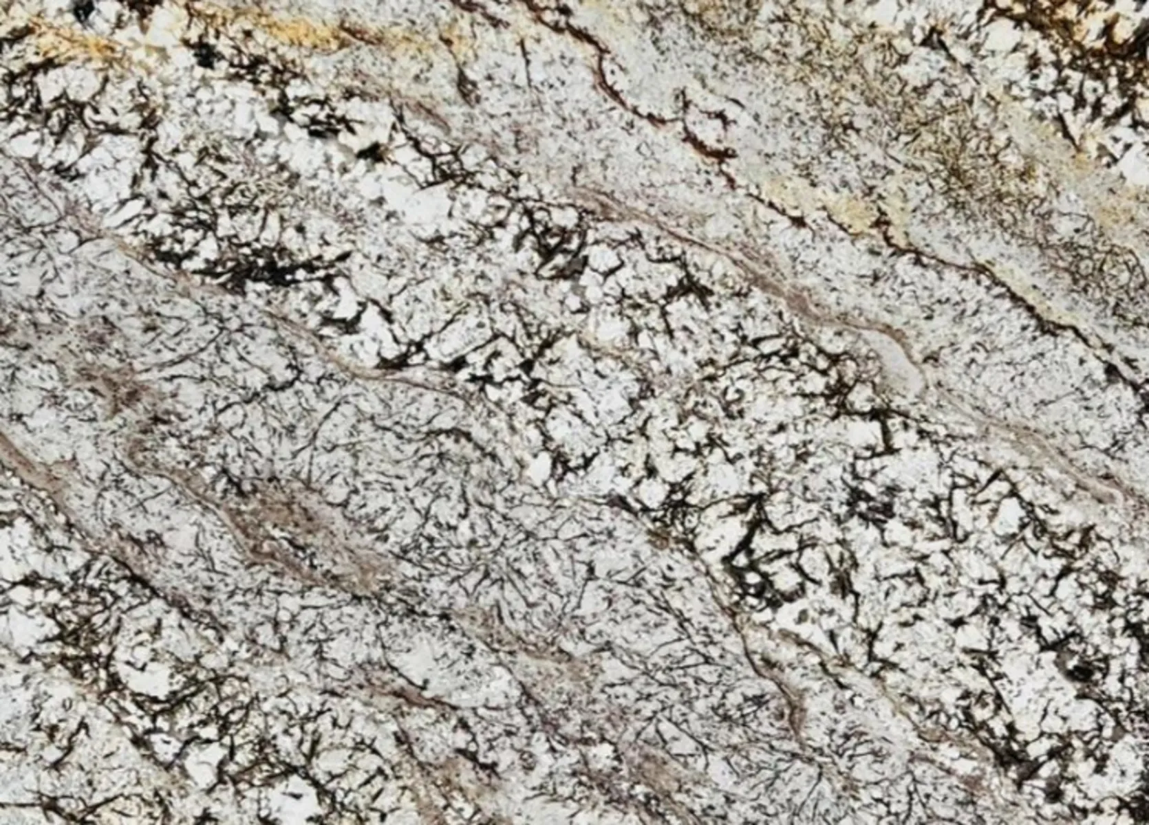 Closeup image of Normandy White Granite countertop slab