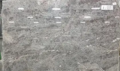 Closeup image of Platinum Grey Quartzite countertop slab