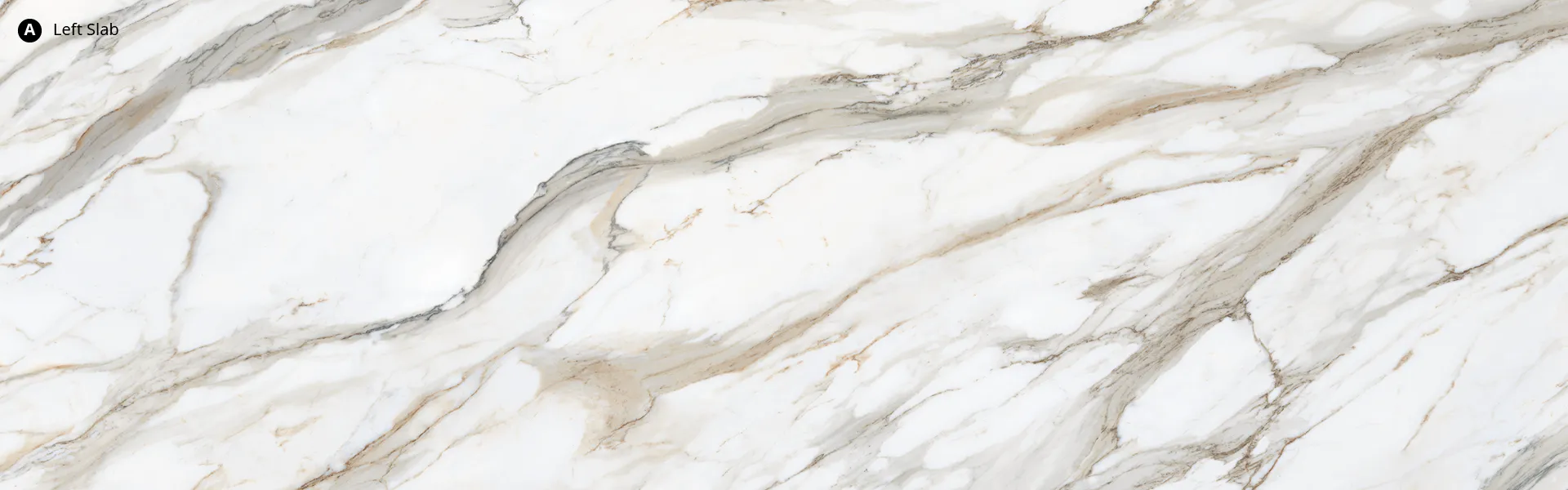 Closeup image of Teracanto Calacatta Extreme White Porcelain countertop slab