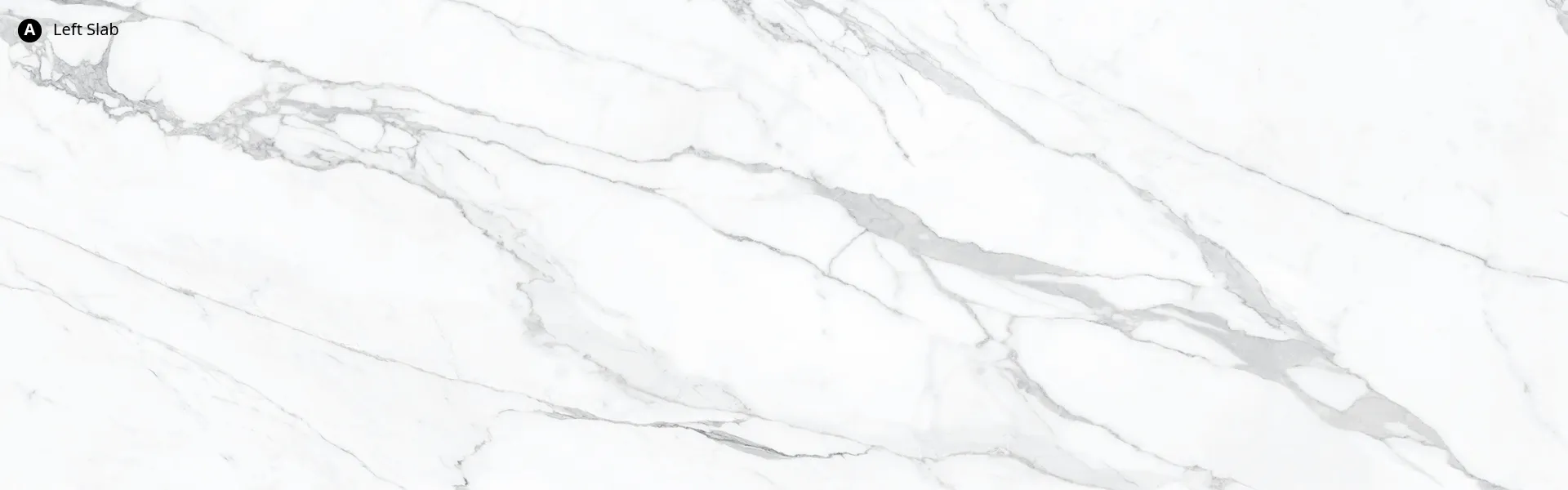 Closeup image of Teracanto Statuario Bianco White Porcelain countertop slab
