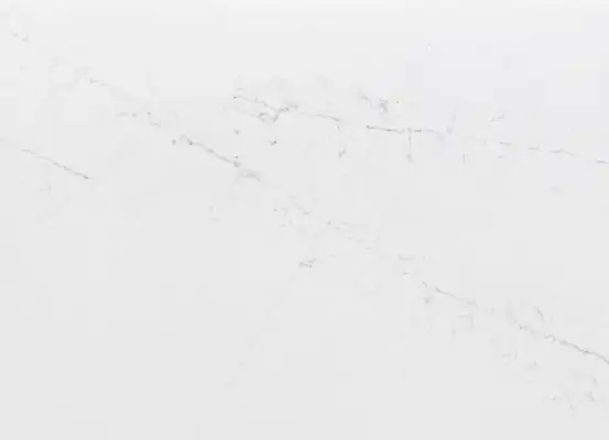 Closeup image of Stratus Quartz Prime Acropolis White Quartz countertop slab