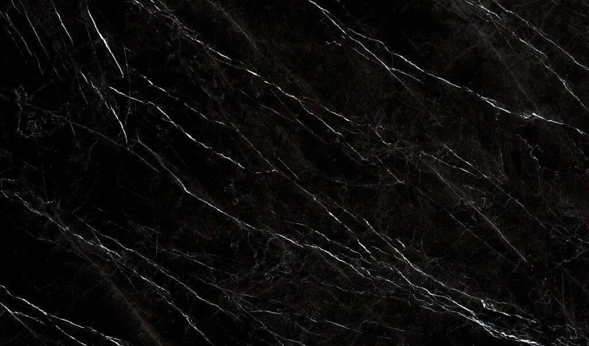 Closeup image of Infinity Nero Marquina Black Porcelain countertop slab