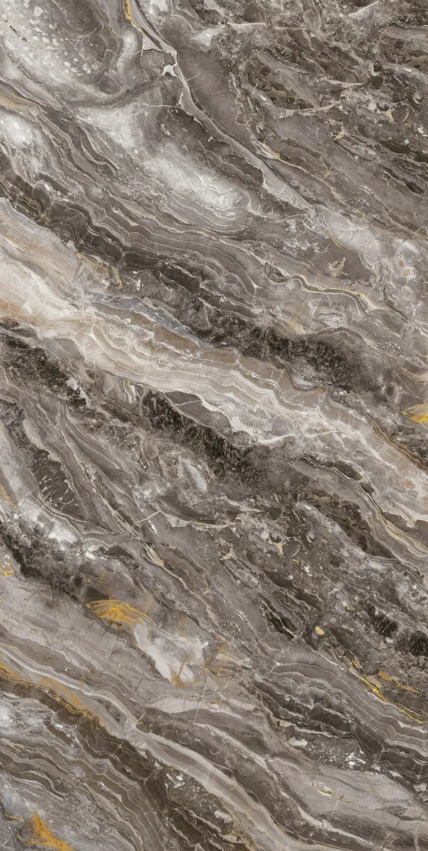 Closeup image of Infinity Orobico Luxe Brown Porcelain countertop slab