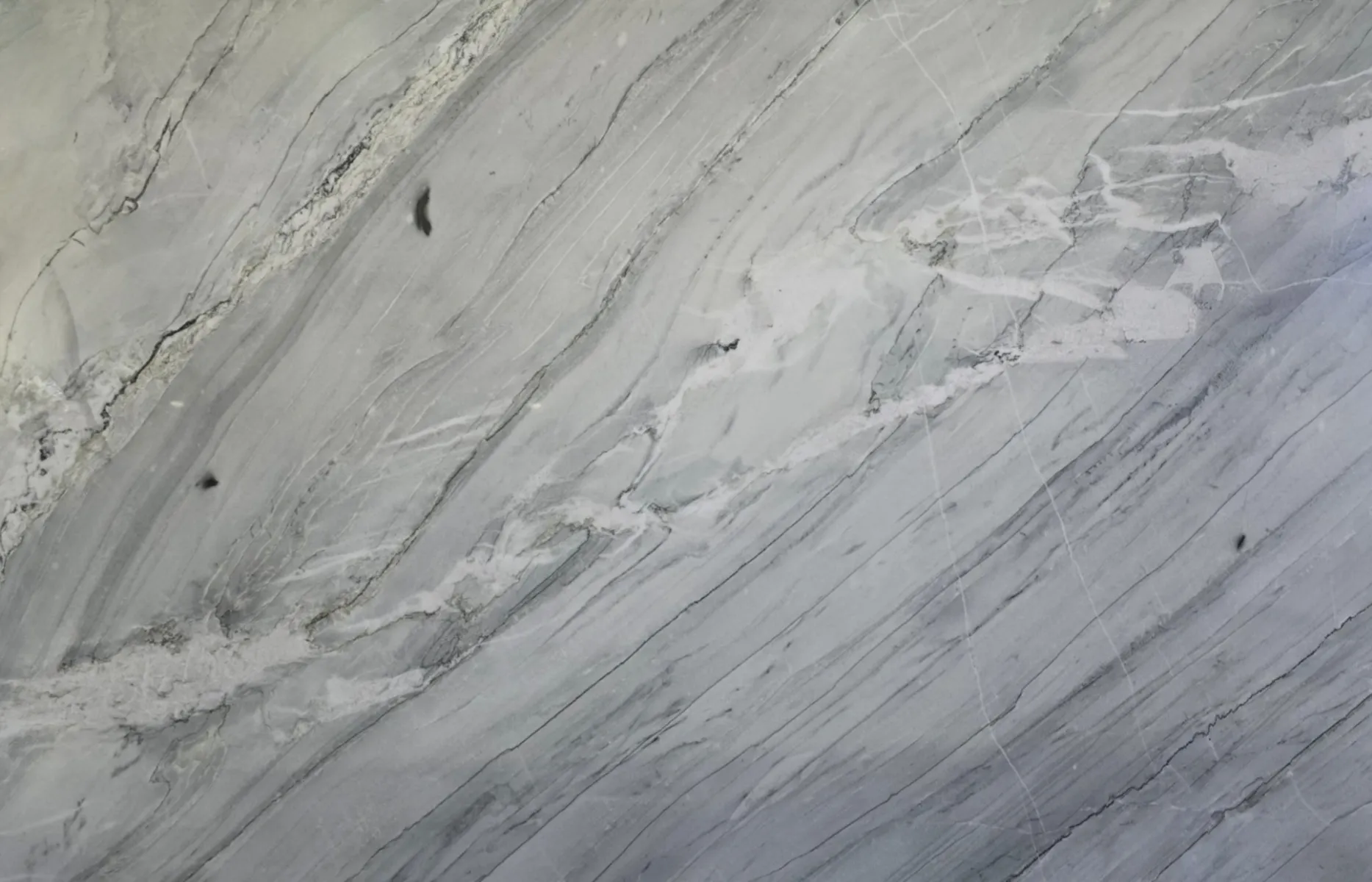 Closeup image of Midnight Grey Quartzite countertop slab