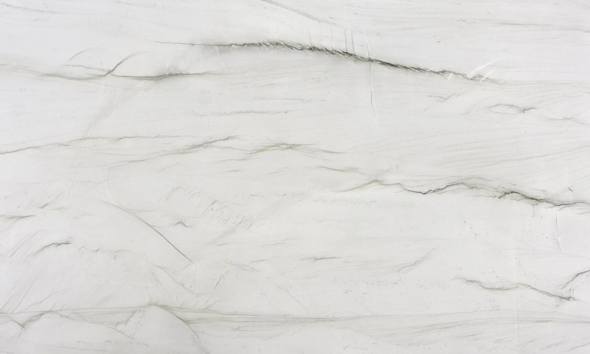 Closeup image of Mont Blanc Premium Soft White Quartzite countertop slab