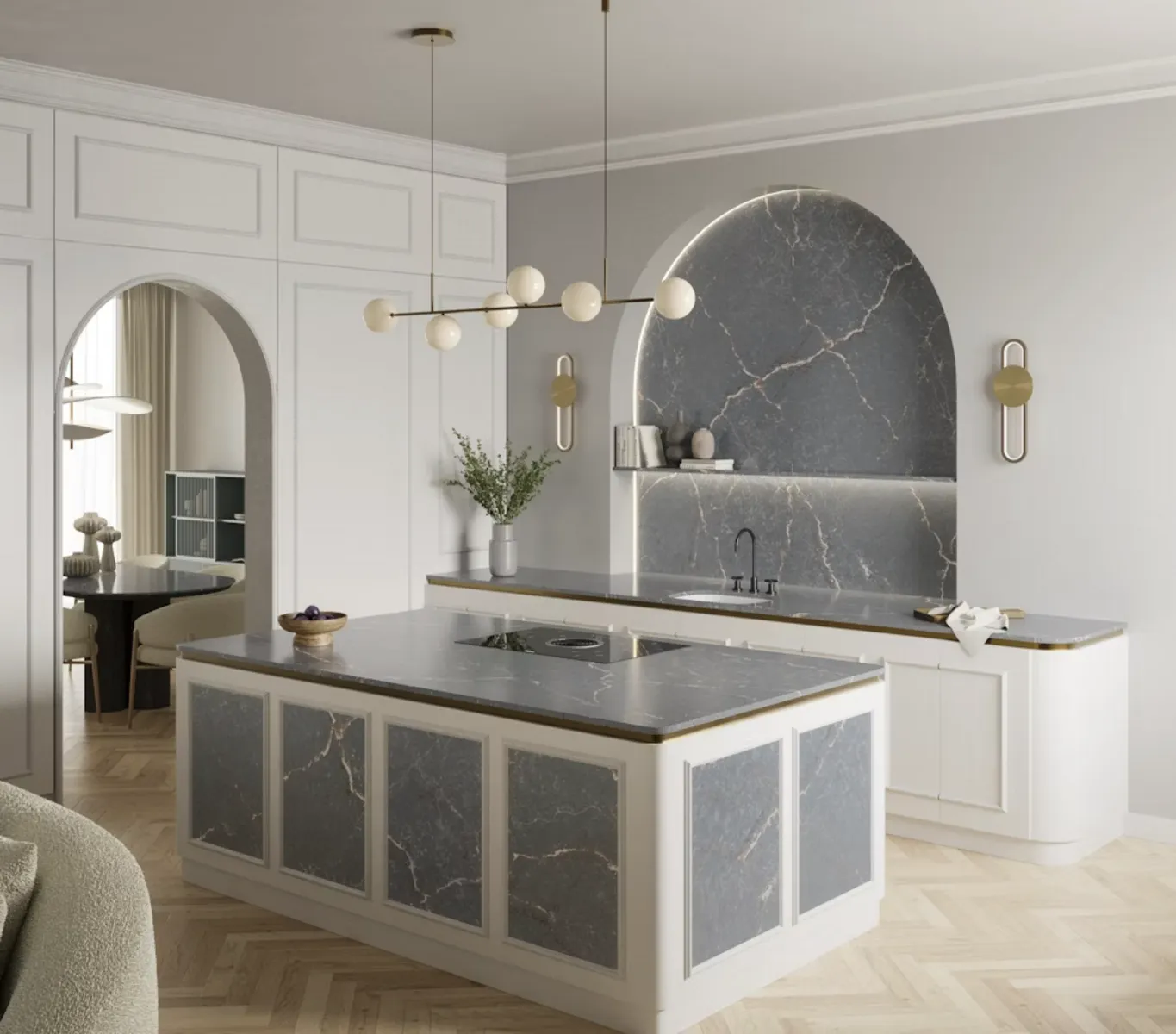 Image of installed Silestone Parisien Blue Blue Quartz countertops