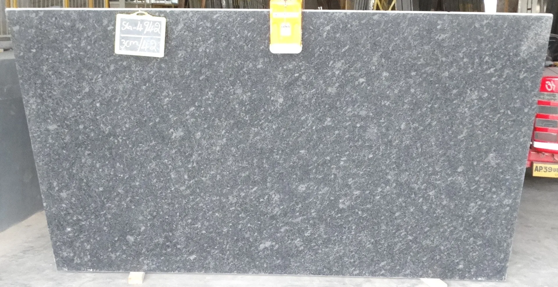 Closeup image of Steel Grey Grey Granite countertop slab