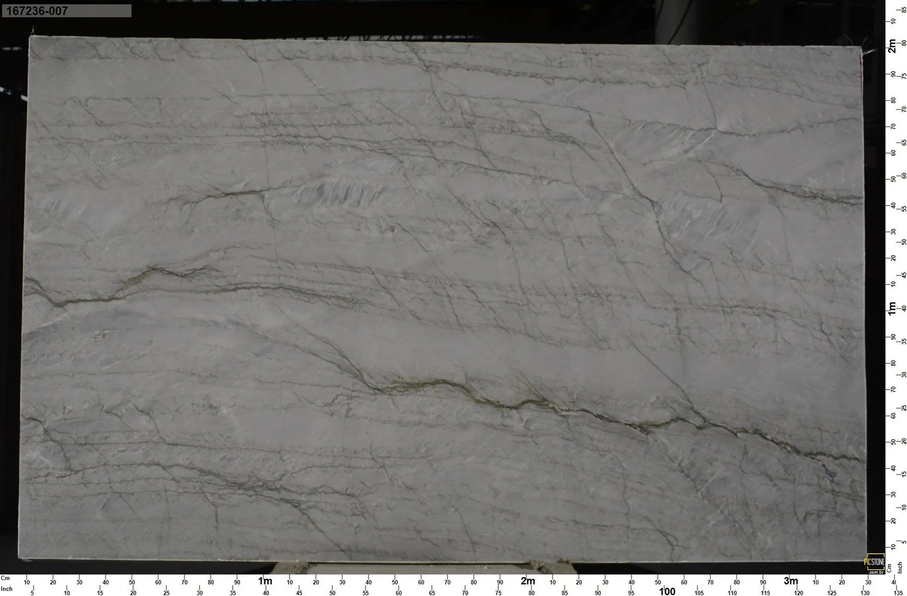 Closeup image of Platino Light Quartzite Grey Quartzite countertop slab