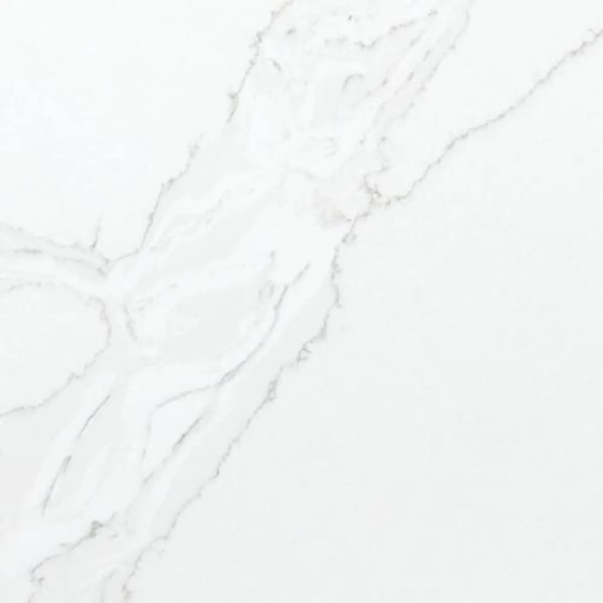 Closeup image of Viatera Calacatta Grande Super Jumbo White Quartz countertop slab