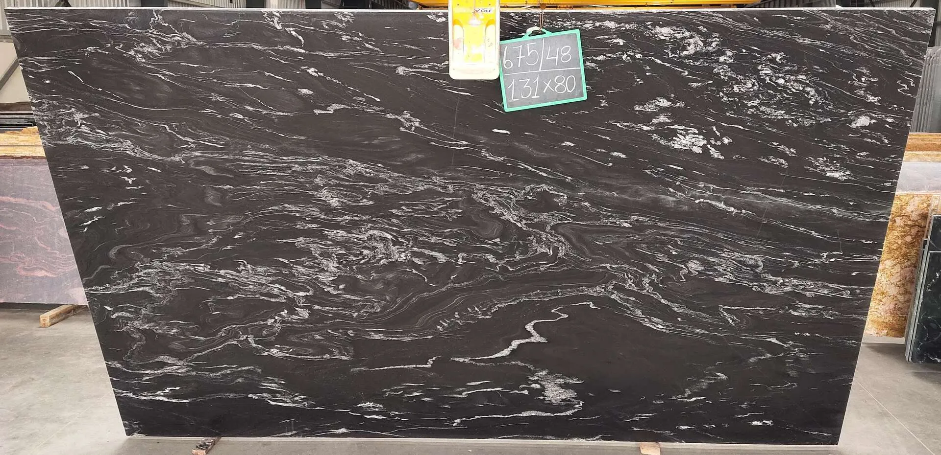 Closeup image of Black Forest 1st Choice Black Granite countertop slab
