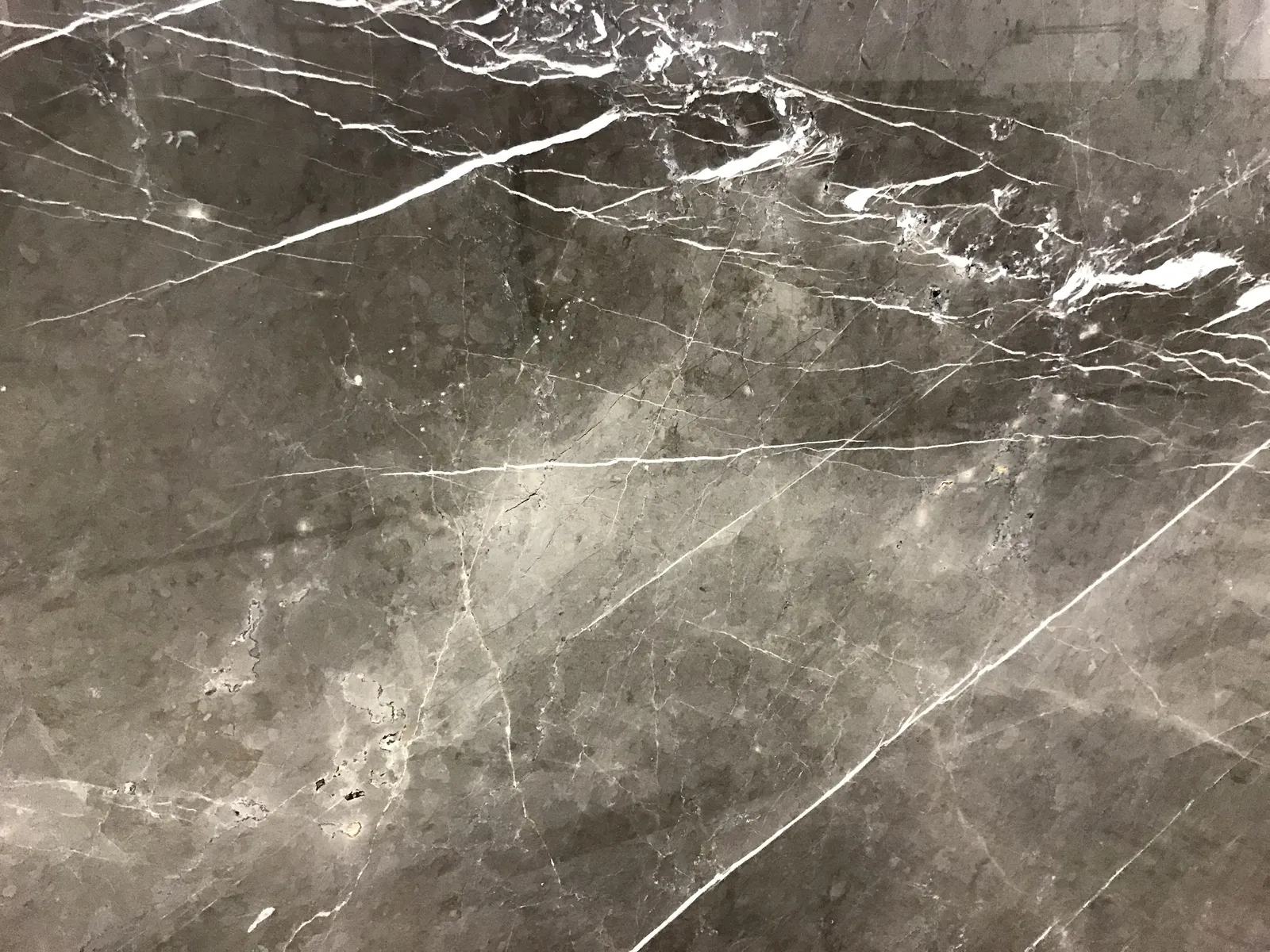 Closeup image of Graffite (Pietra Grey) Grey Marble countertop slab