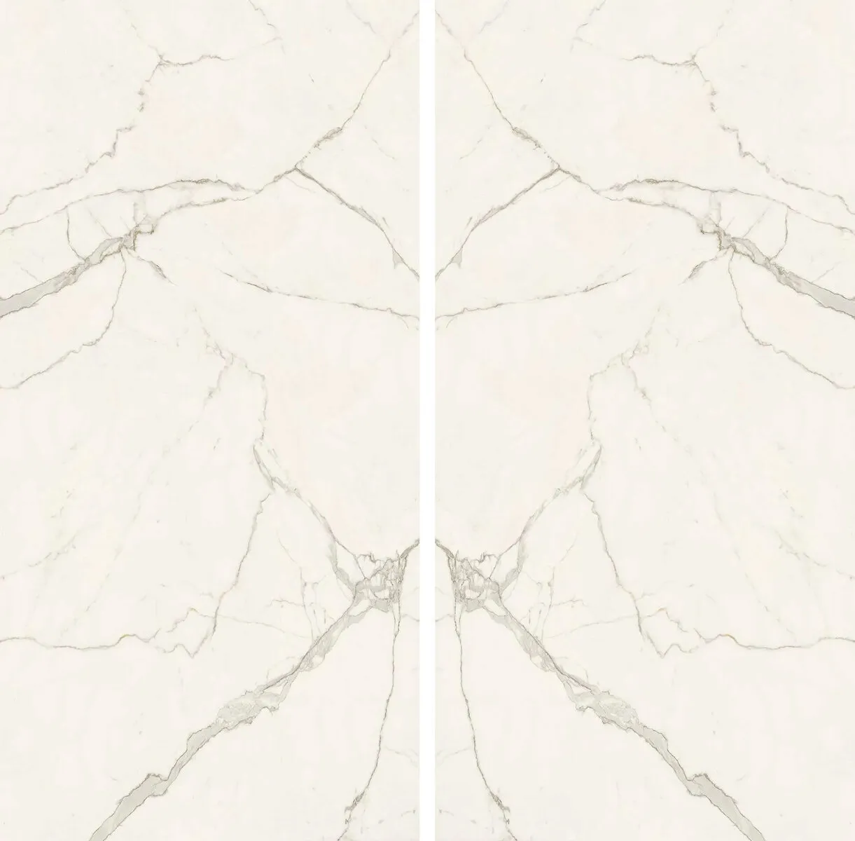 Closeup image of Aggranite Porcelain Calacatta Extra Silk Cream Porcelain countertop slab