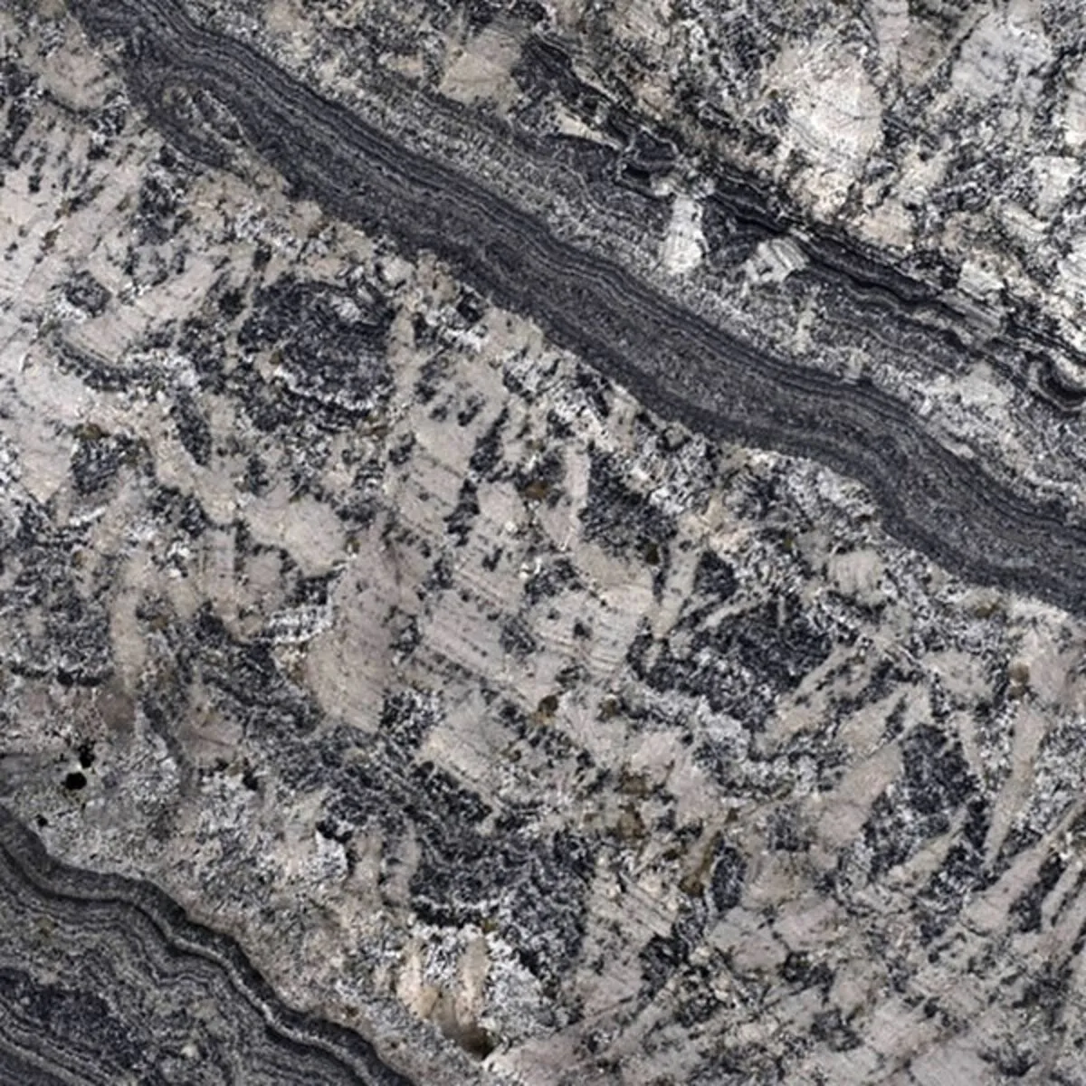 Closeup image of Blue Jeans Grey Granite countertop slab