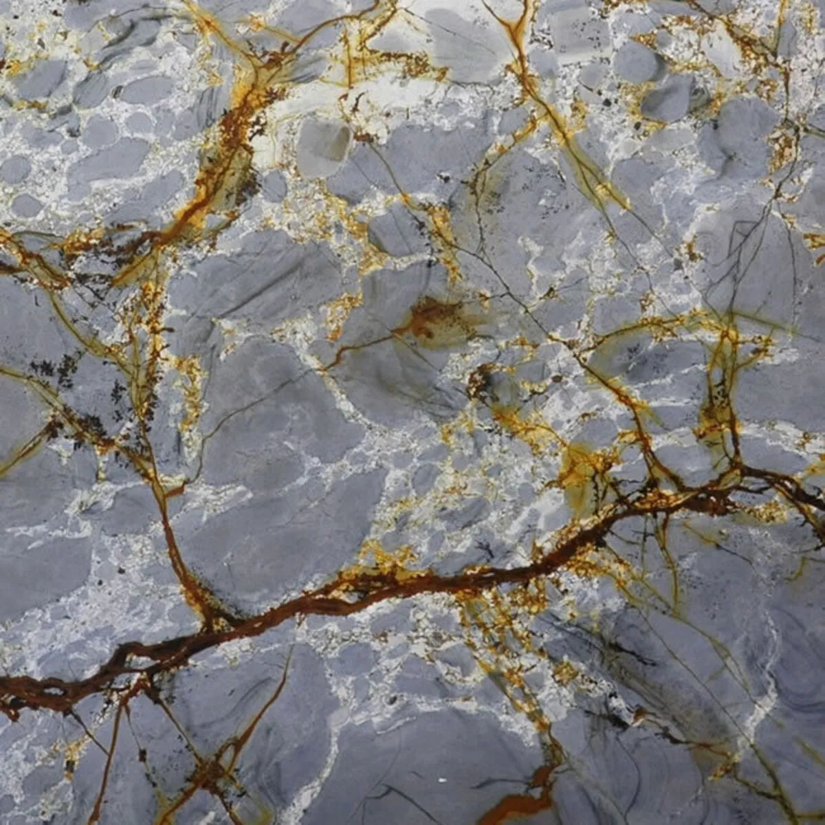 Closeup image of Blue Roma Grey Quartzite countertop slab