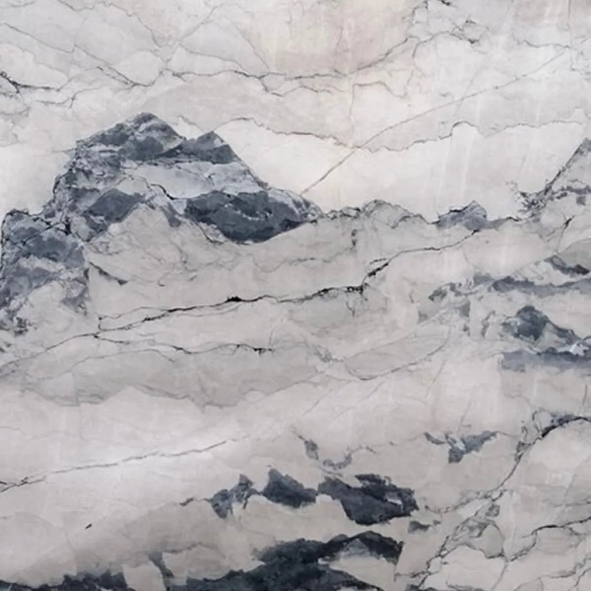 Closeup image of Breccia Turquoise Grey Marble countertop slab