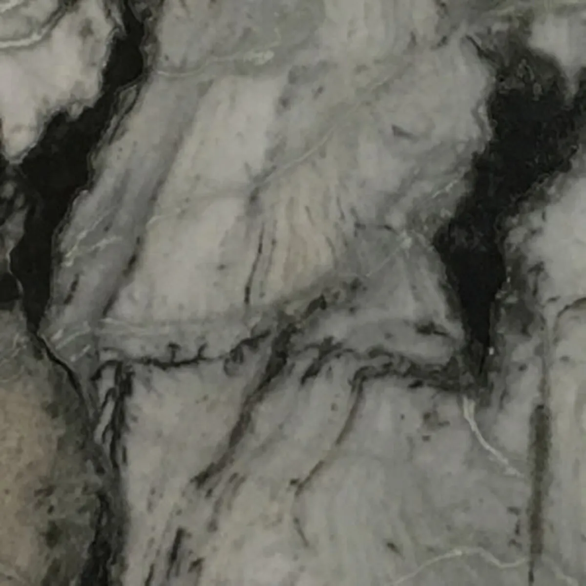 Closeup image of Calacatta Black Grey Marble countertop slab