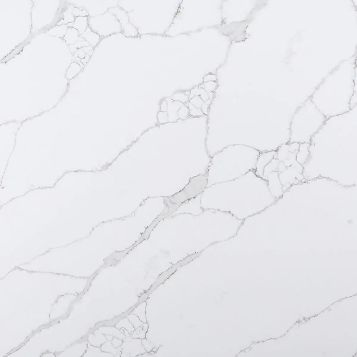 Closeup image of Aggranite Quartz Calacatta Rafaela White Quartz countertop slab