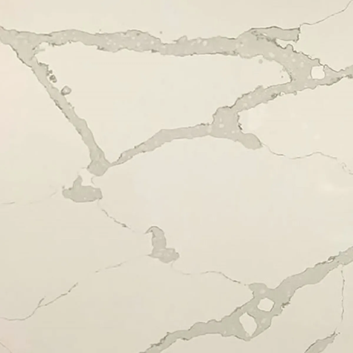 Closeup image of Aggranite Quartz Calacatta Tuscany White Quartz countertop slab