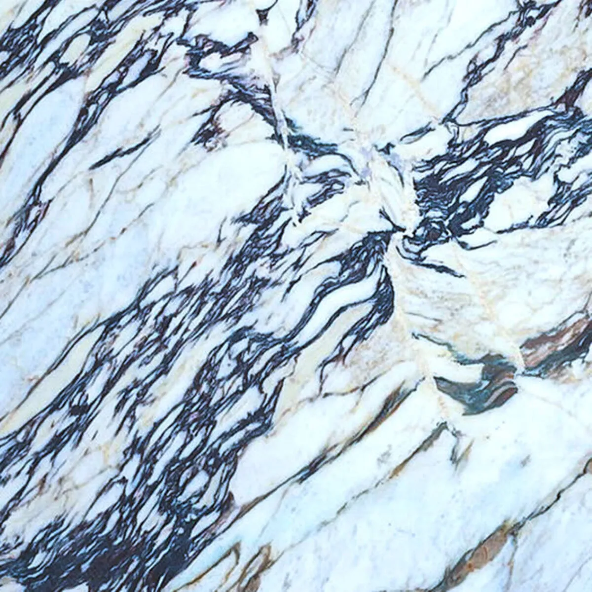 Closeup image of Calacatta Viola Superior White Marble countertop slab