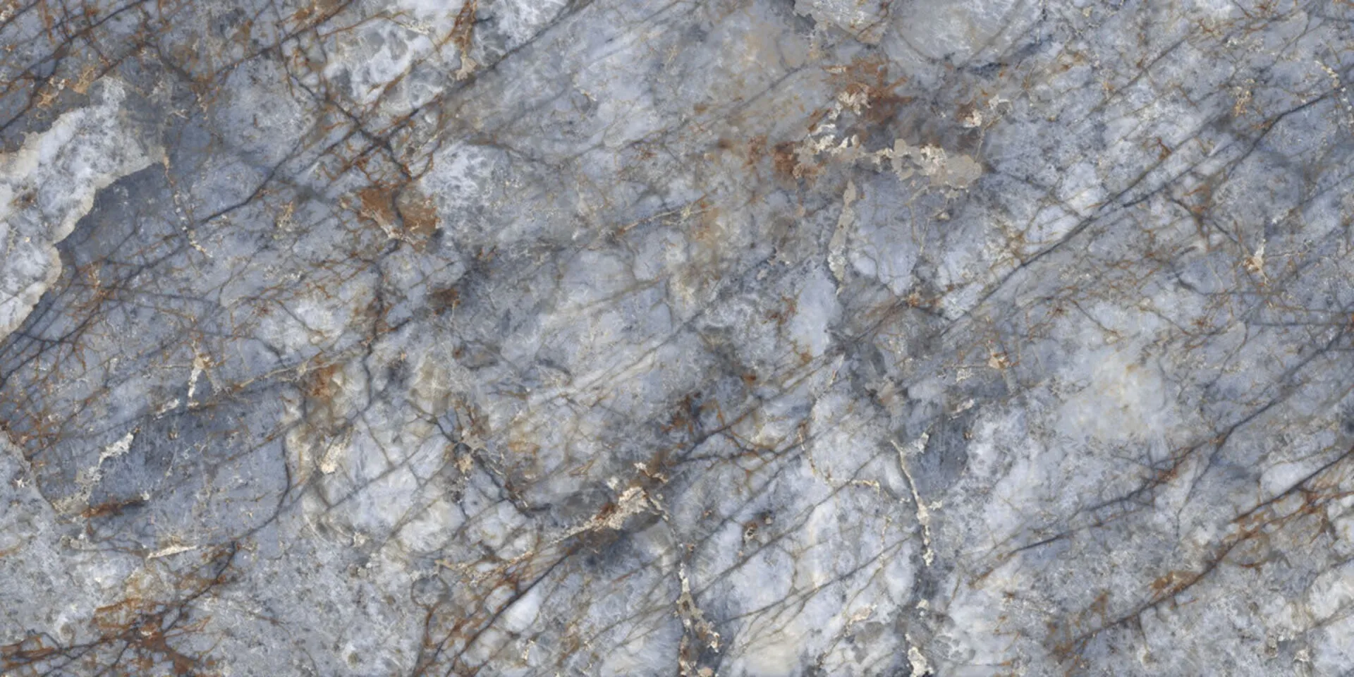 Closeup image of Aggranite Porcelain Granito Blu Ande Lappato Blue Porcelain countertop slab