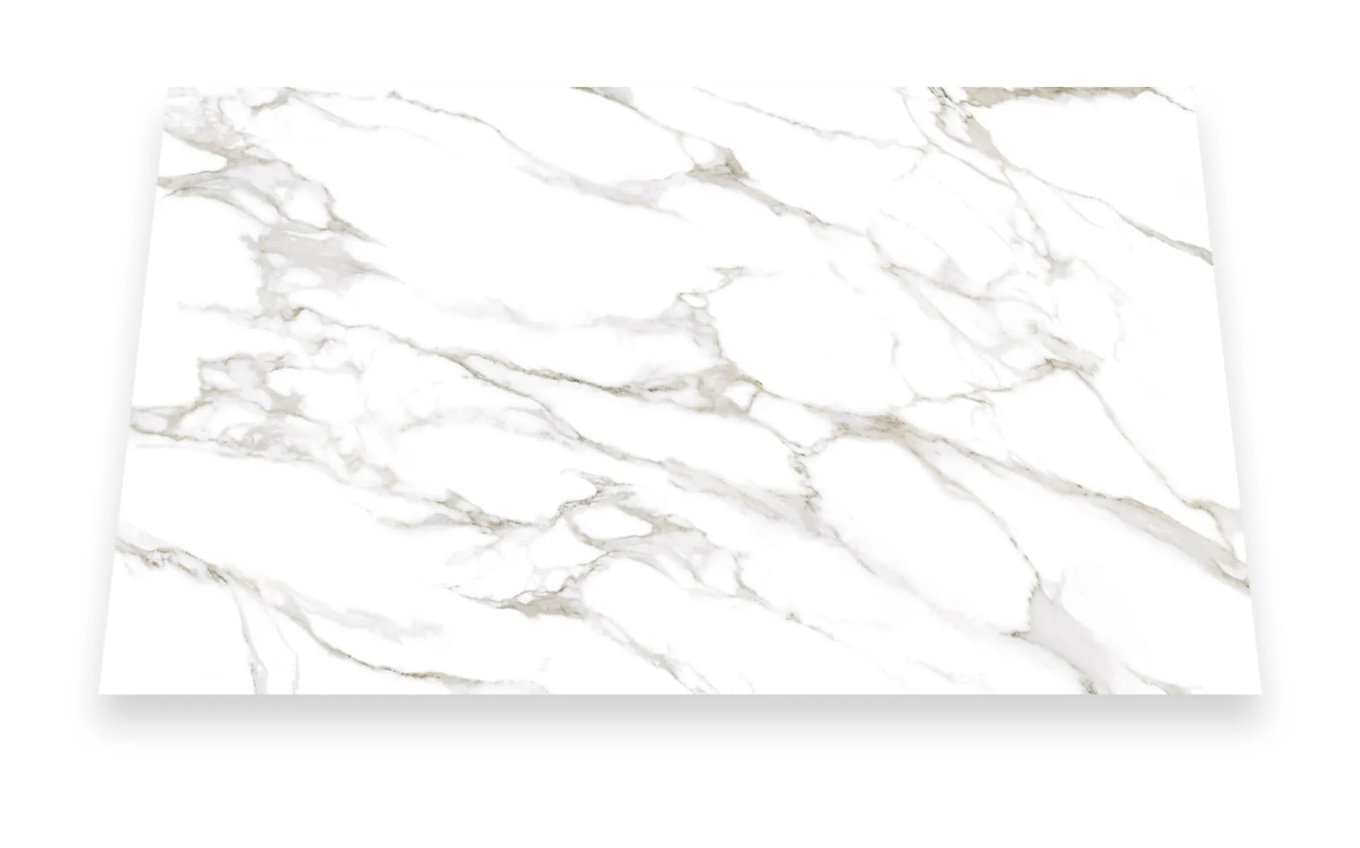 Closeup image of Aggranite Porcelain Statuario Reale White Porcelain countertop slab