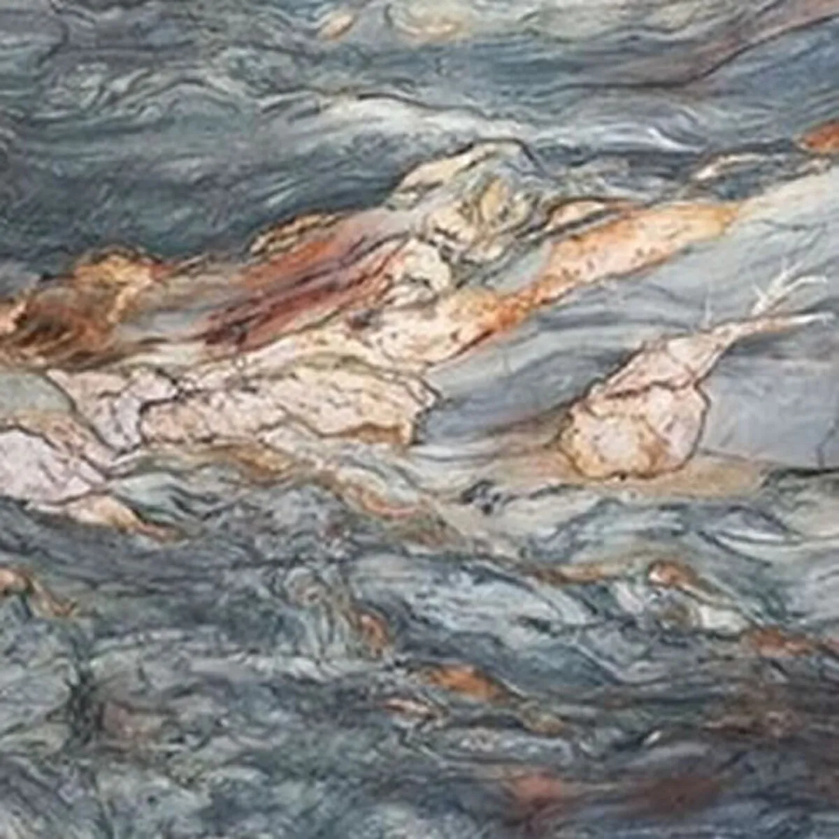 Closeup image of Fusion Blue Quartzite countertop slab