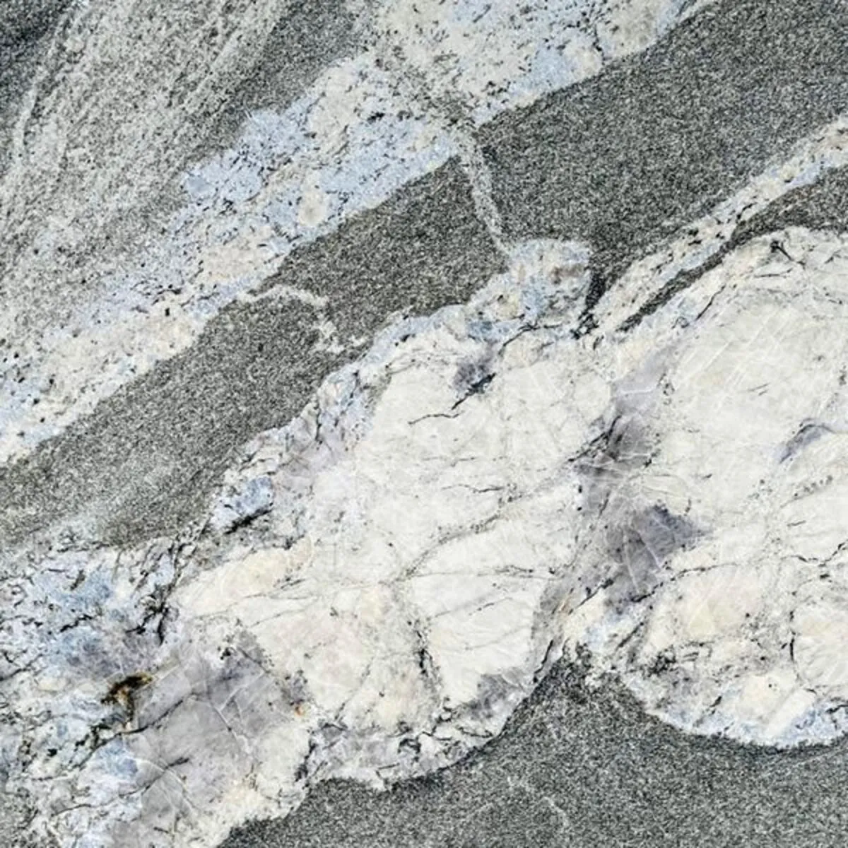 Closeup image of Ghost Grey Granite countertop slab