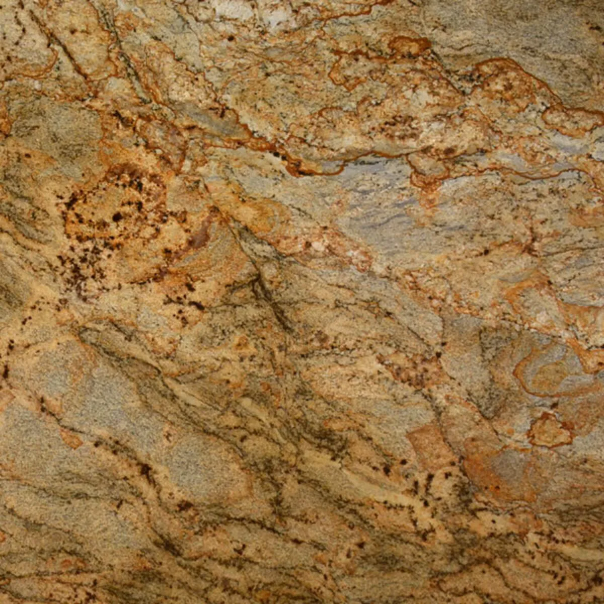 Closeup image of Golden Crystal Beige Granite countertop slab