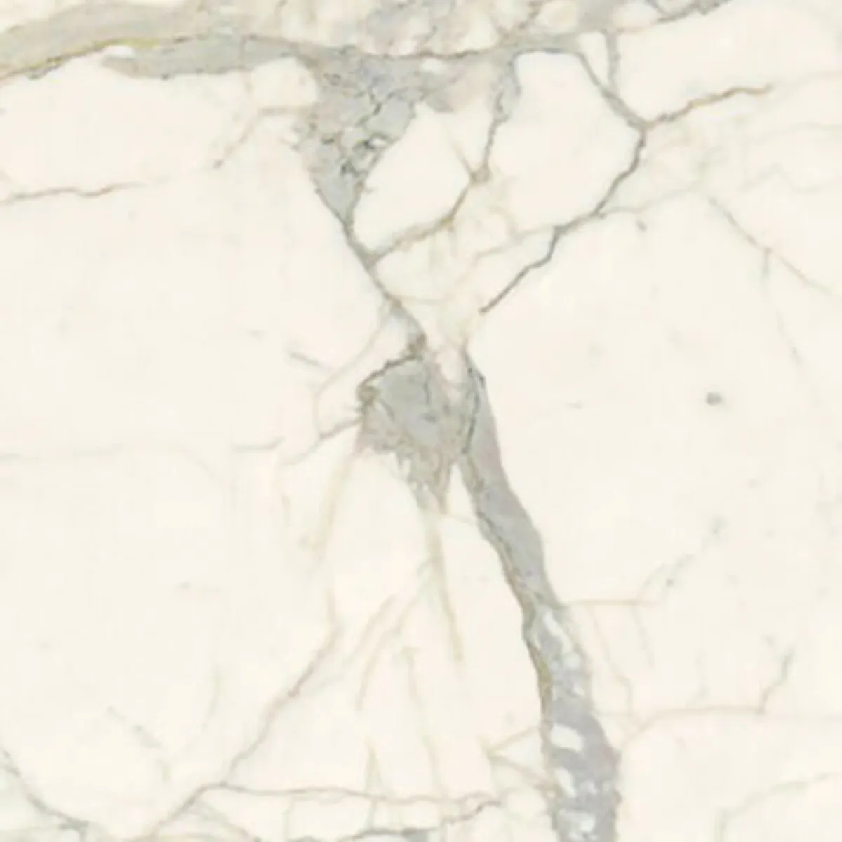 Closeup image of Aggranite Porcelain Iris Calacatta Super White Satin White Porcelain countertop slab