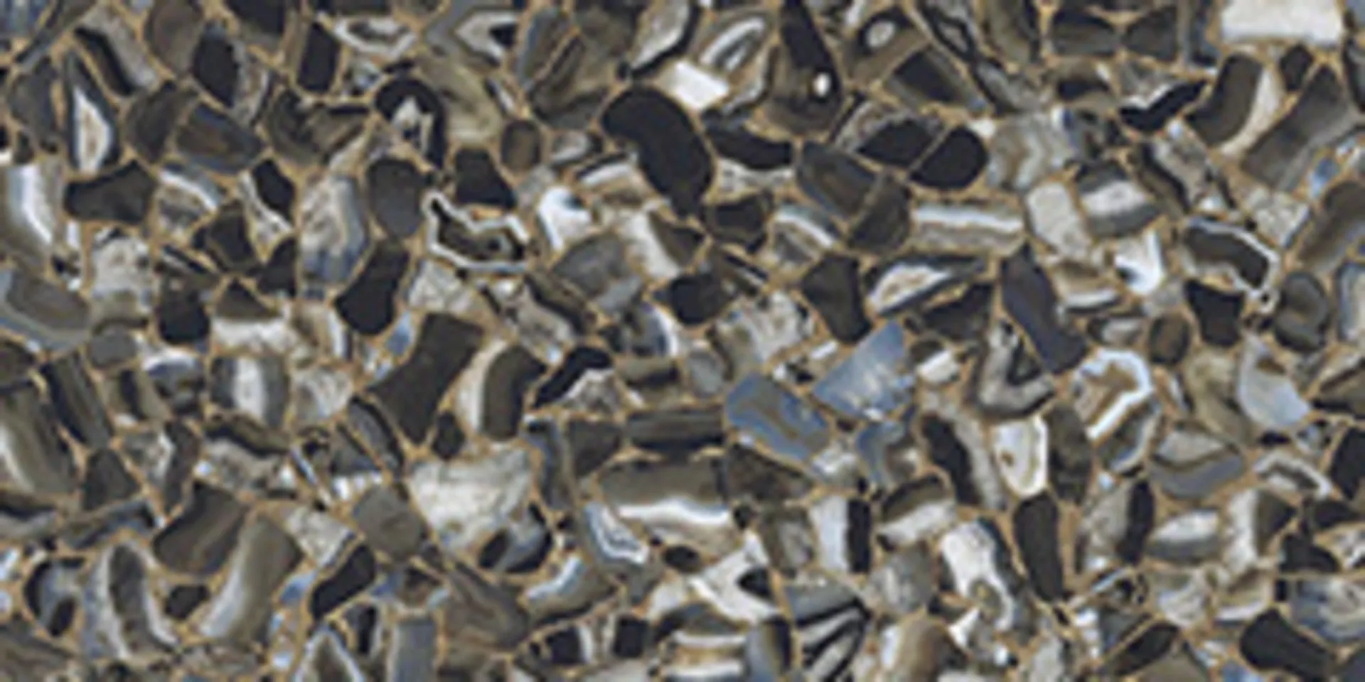 Closeup image of Aggranite Porcelain Iris Maxfine Agata Black Brown Porcelain countertop slab