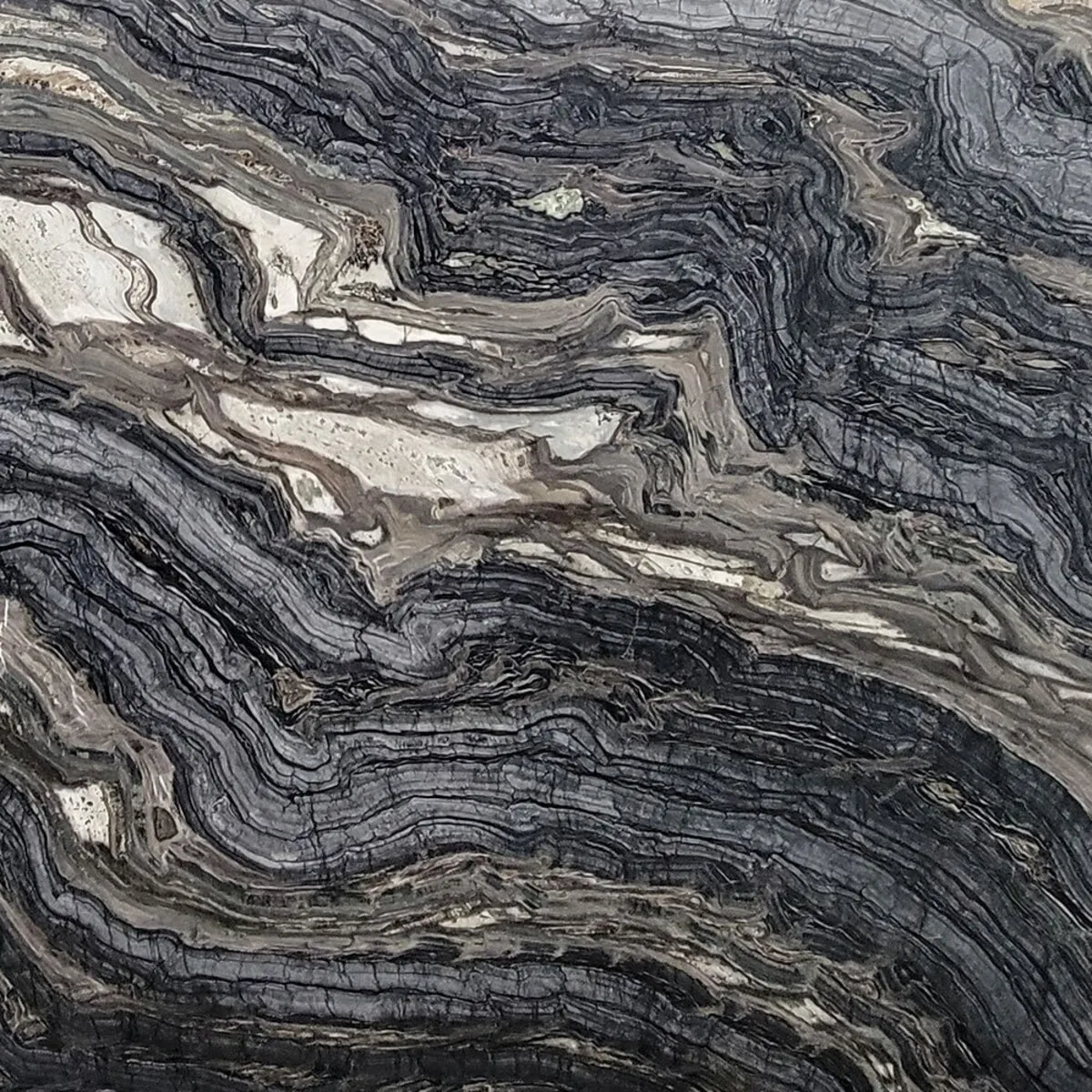 Closeup image of Kenya Brown Grey Marble countertop slab