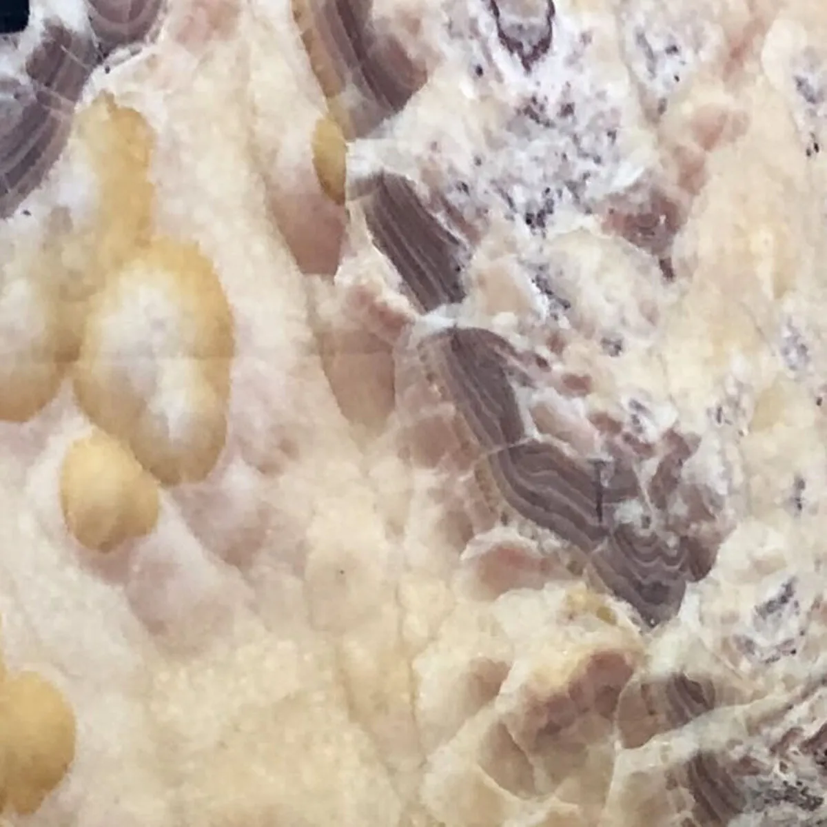 Closeup image of Onyx Onice Arco Iris Beige Granite countertop slab