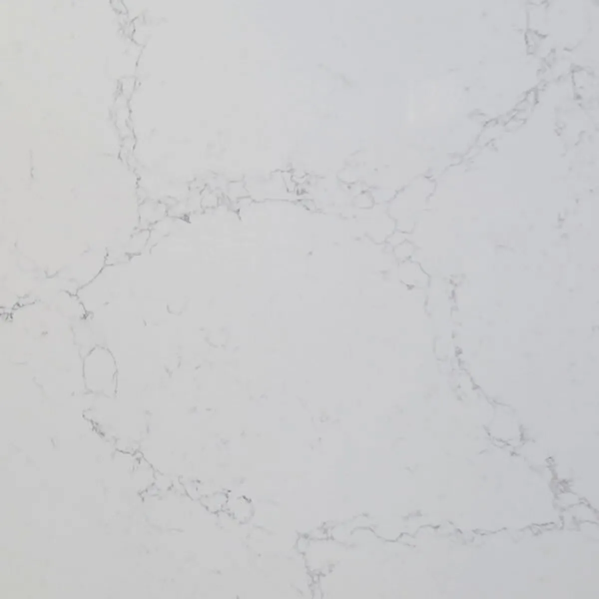 Closeup image of Aggranite Quartz Spring River White Quartz countertop slab