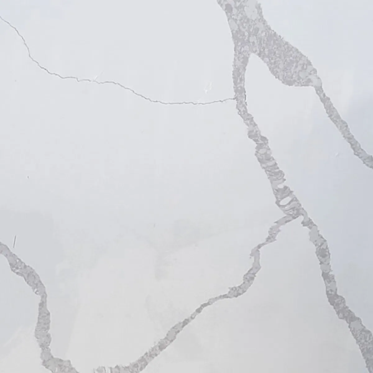 Closeup image of Aggranite Quartz Statuary Simplex White Quartz countertop slab