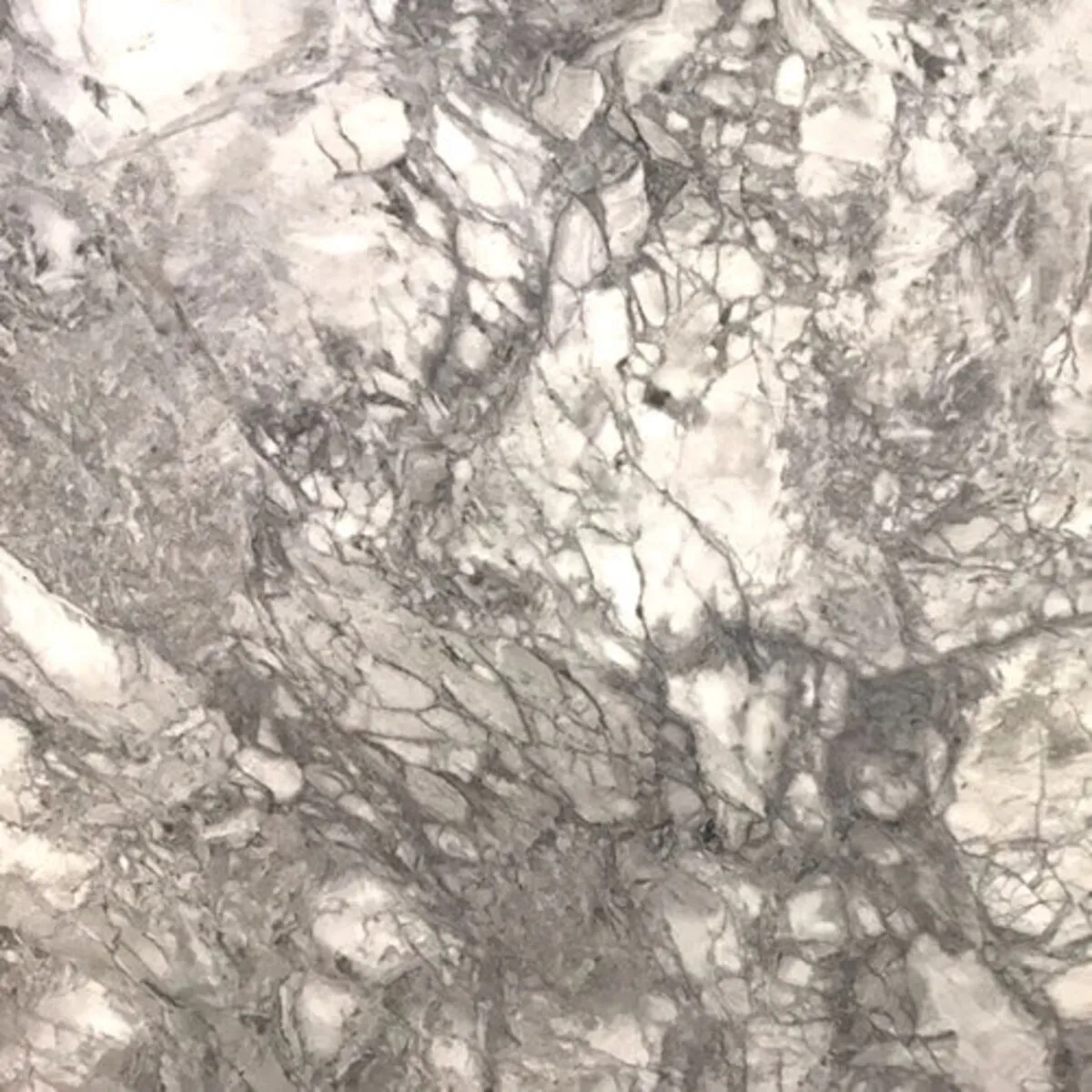 Closeup image of Super White Grey Granite countertop slab
