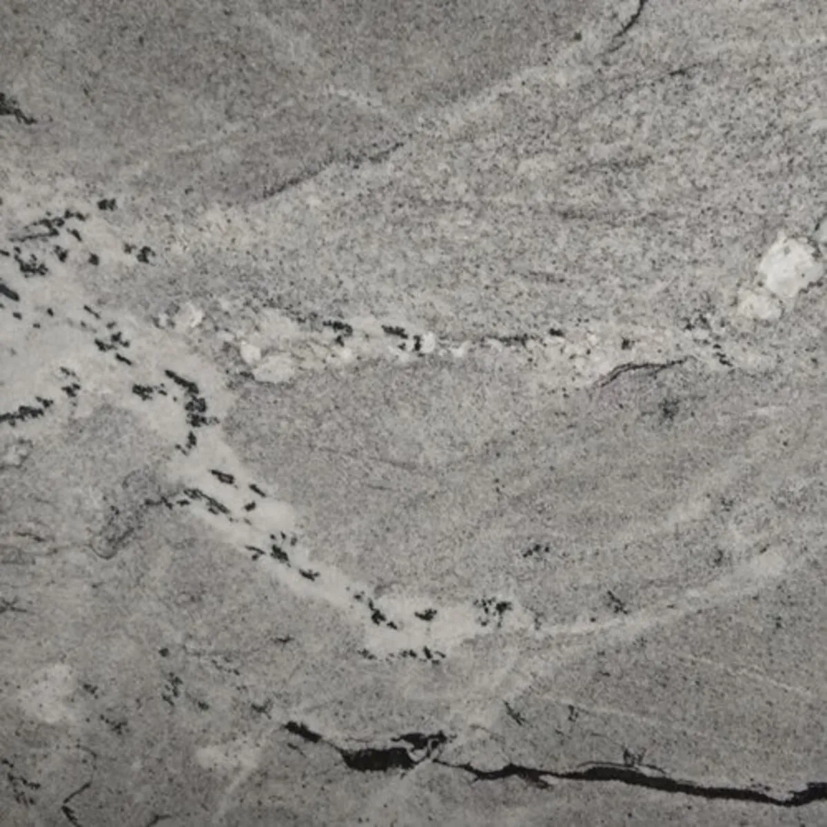 Closeup image of Thunderstorm Grey Granite countertop slab