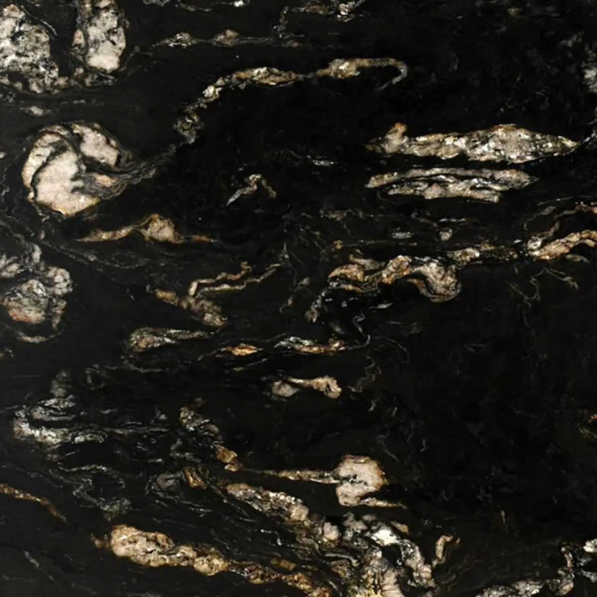 Closeup image of Titanium Black Granite countertop slab