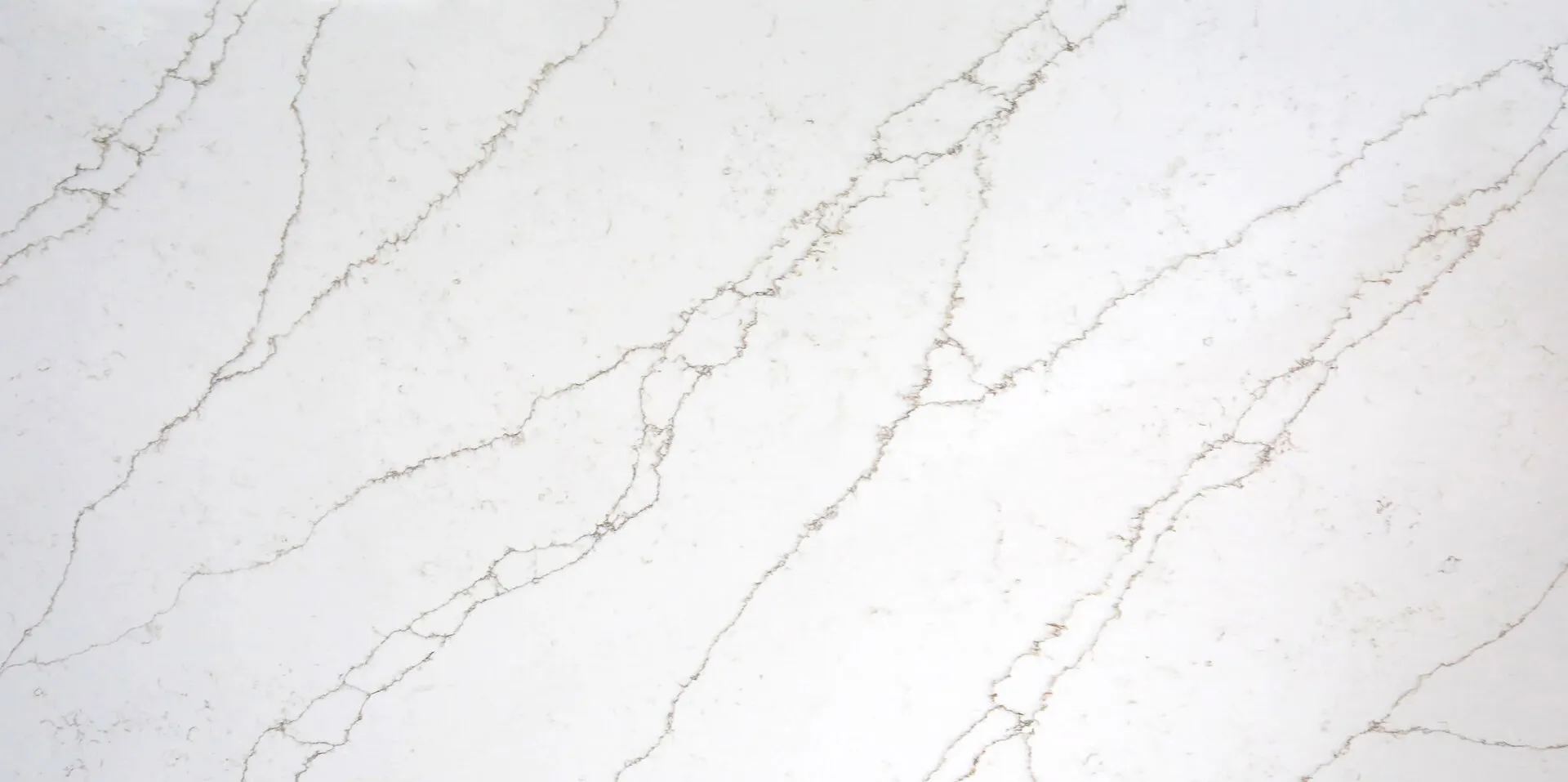 Closeup image of Aggranite Quartz Valentine Gold White Quartz countertop slab