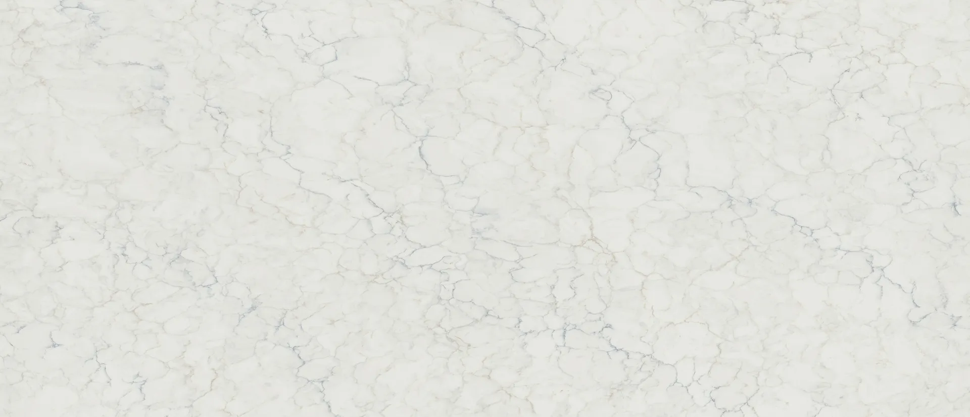 Closeup image of Q Quartz Calacatta Azulean White Quartz countertop slab