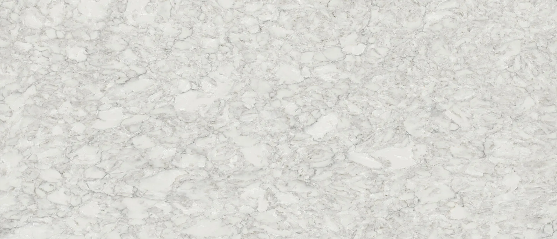 Closeup image of Q Quartz Calacatta Ocellio White Quartz countertop slab