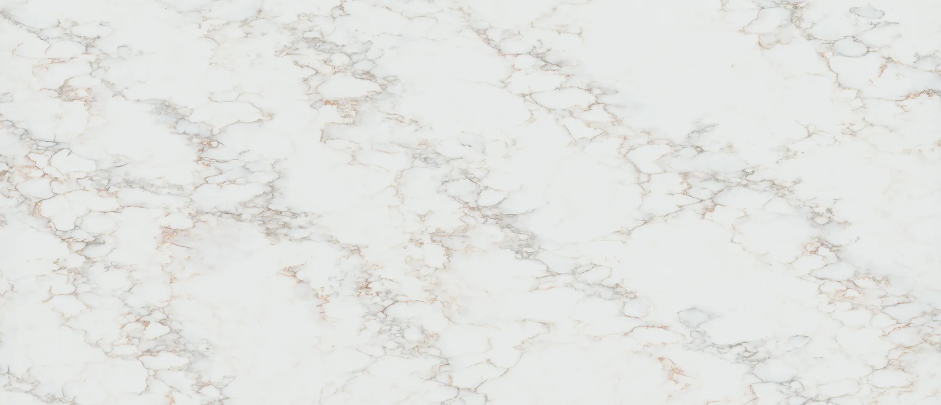 Closeup image of Q Quartz Calacatta Cinela White Quartz countertop slab