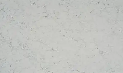 Closeup image of Q Quartz Calacatta Aidana White Quartz countertop slab