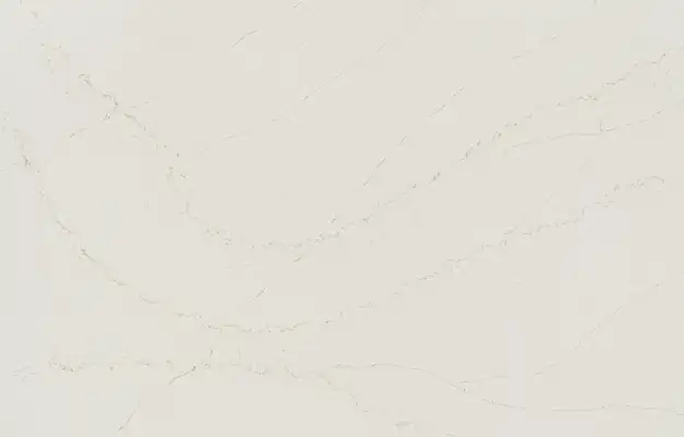 Closeup image of Daltile Valor Gold White Quartz countertop slab