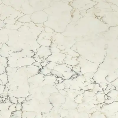 Closeup image of Viatera Blue Ridge Cream Quartz countertop slab
