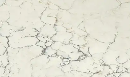 Closeup image of Viatera Blue Ridge Cream Quartz countertop slab