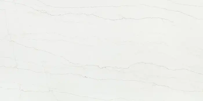 Closeup image of Viatera Macaubas Bianco Jumbo White Quartz countertop slab