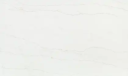 Closeup image of Viatera Macaubas Bianco Jumbo White Quartz countertop slab