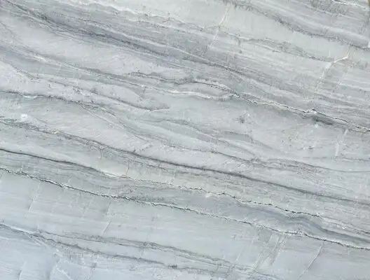 Closeup image of Platinus Light Grey Quartzite countertop slab